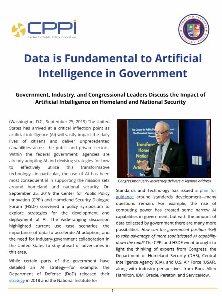 Data is Fundamental to Artificial Intelligence in Government